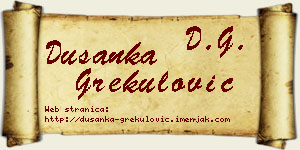 Dušanka Grekulović vizit kartica